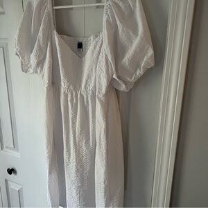 Old Navy White Smocked Dress